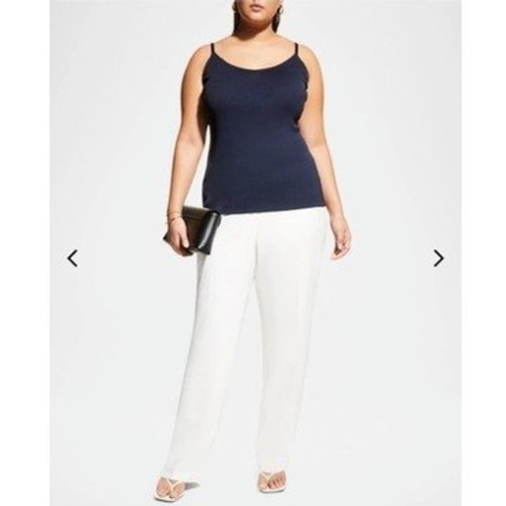 Lafayette 148 New York Barrow Pants White Straight Leg Trousers Size 18
